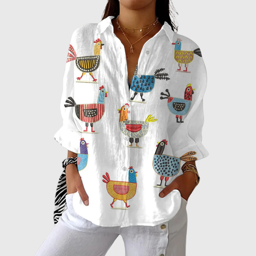 Blusa ligera y colorida estampada