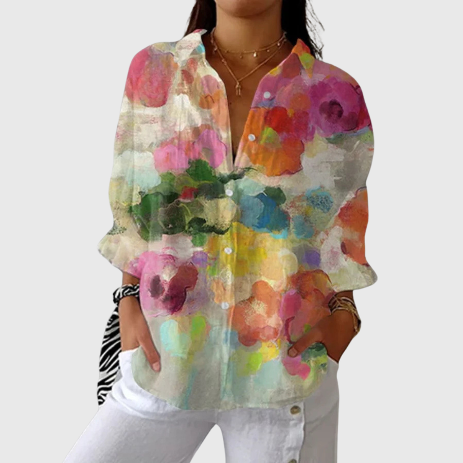 Blusa ligera y colorida estampada