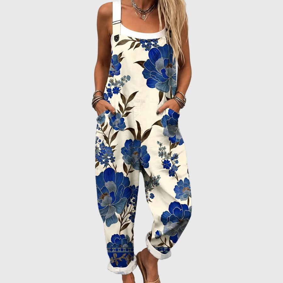 Peto Mercedes azul con flores