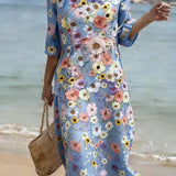 Vestido casual de mujer con estampado floral