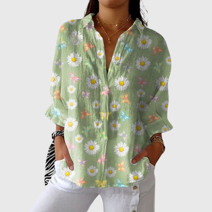 Blusa ligera y colorida estampada