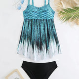 Perla | Conjunto de vestido de baño con estampado de sirena que cubre el vientre