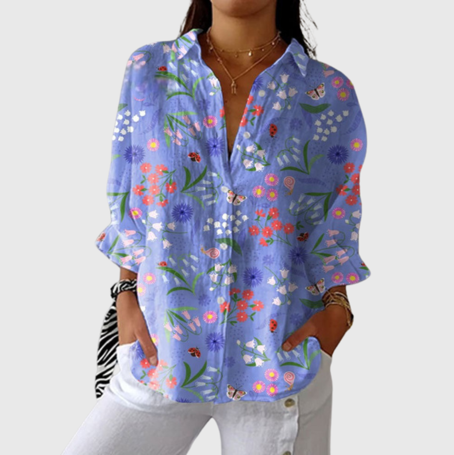 Blusa ligera y colorida estampada