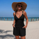 Harper | Conjunto de tankini fruncido con bolsillos