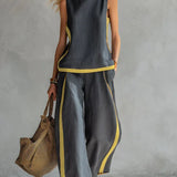Úrsula | Conjunto Elegante y Desenfadado de Chaleco y Pantalón con Acabados Bicolor