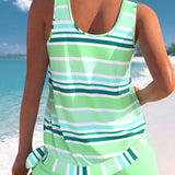 Alma | Tankini a rayas de corte relajado que no aprieta