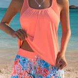 Barbara | Tankini Elegante con Estampado Oceánico