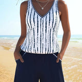 Mia | Traje de baño casual de dos piezas con estampado y bolsillos