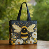 Bolso Artesanal - Abeja con Margaritas y Estrellas