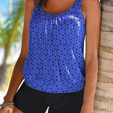 Punto | Conjunto de tankini de lunares que cubre el vientre con shorts de baño