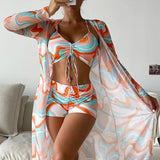 Claudia | Conjunto de Bikini de 3 Piezas con Estampado