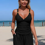 Harper | Conjunto de tankini fruncido con bolsillos