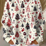 Irene | Jersey navideño blanco con pinos y esferas