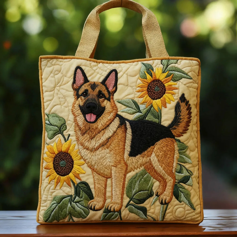 Bolso Artesanal - Pastor Alemán Floral