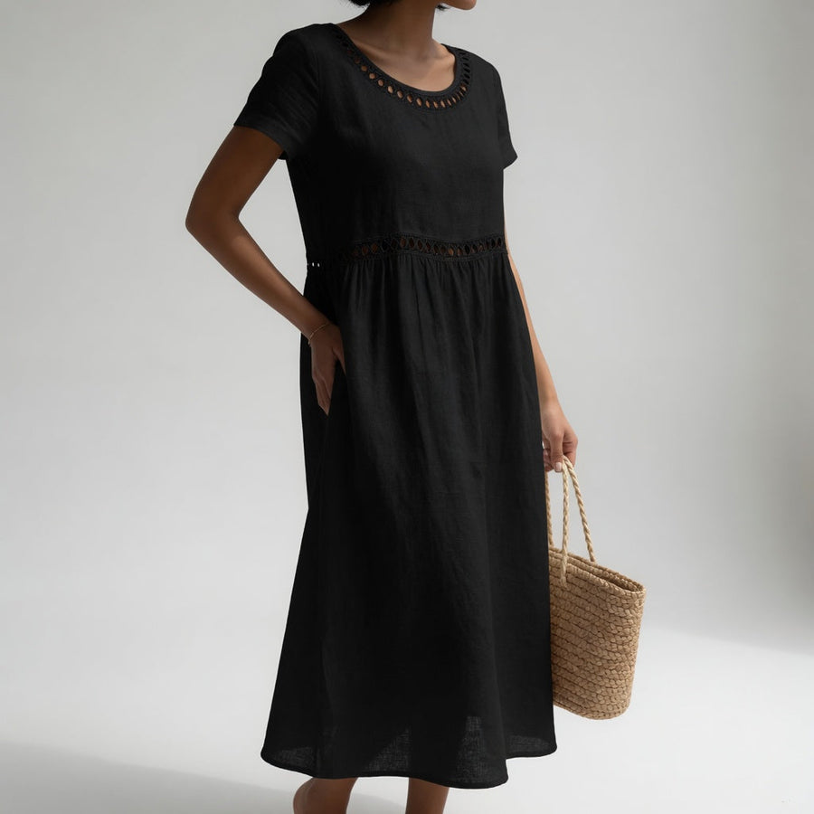 Pernelle™ | Vestido midi 100% algodón bordado, feminidad suave