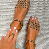 Olalla - Sandalias Planas con Punta Cuadrada