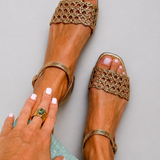 Olalla - Sandalias Planas con Punta Cuadrada