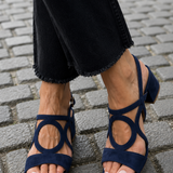 Caliope - Tacones con Punta Cuadrada y Corte Redondo para Verano