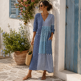 Clemencia | Vestido largo Mosaico Azul