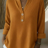 Lucía | Camiseta Henley Gofrada con Botones