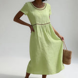 Pernelle™ | Vestido midi 100% algodón bordado, feminidad suave