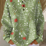 Pilar | Jersey navideño verde con abetos