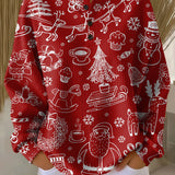 Sara | Jersey navideño rojo con motivos blancos