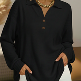 Cristina | Jersey sencillo con cuello de camisa