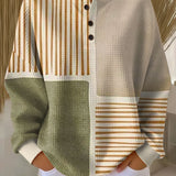 Lucía | Jersey patchwork en verde y amarillo mostaza
