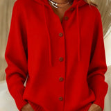 Begoña | Chaqueta de Punto con Capucha y Botones