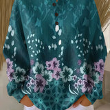 Patricia | Jersey en turquesa con flores