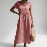 Pernelle™ | Vestido midi 100% algodón bordado, feminidad suave