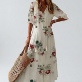 Élodie™ — Vestido maxi floral de terciopelo elegante