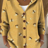Paloma | Chaqueta de Punto Estampada con Capucha