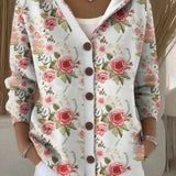 Paloma | Chaqueta de Punto Estampada con Capucha