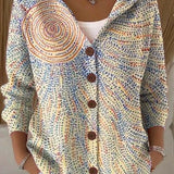 Paloma | Chaqueta de Punto Estampada con Capucha