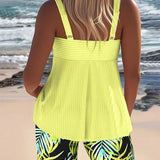 Daphne | Pantalones Cortos de Tankini con Rayas Brillantes