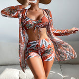 Claudia | Conjunto de Bikini de 3 Piezas con Estampado