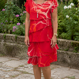 Cristina – Vestido Elegante y Fluido con Volantes