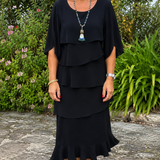 Sofía – Vestido Elegante y Fluido con Volantes