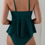 Coco | Conjunto de tankini peplum que cubre el vientre