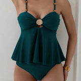 Coco | Conjunto de tankini peplum que cubre el vientre