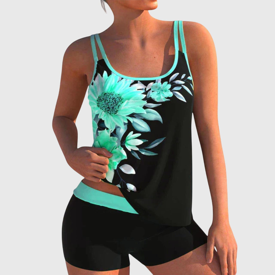 Maribel | Conjunto de baño floral que cubre el vientre