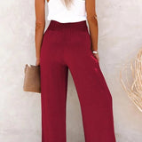 Riana - Pantalones Relax de Cintura Alta