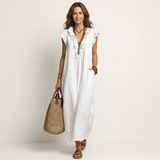 Josefina | Vestido Maxi con Escote en V y Volantes