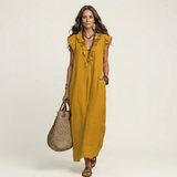 Josefina | Vestido Maxi con Escote en V y Volantes