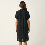 Florencia | Vestido Camisero Midi en Algodón y Lino con Puños Remangados