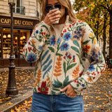 Esperanza | Cárdigan de punto con patrón floral botánico