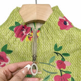 Mercedes | Cárdigan de punto verde con estampado floral