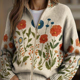 Vanesa | Cárdigan de punto con estampado de flores silvestres